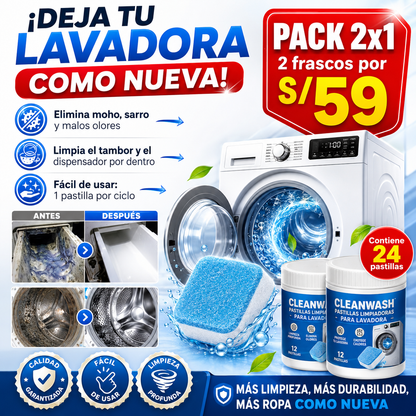 Pack 2x1 pastillas limpia lavadora - Deja Tu Lavadora como Nueva