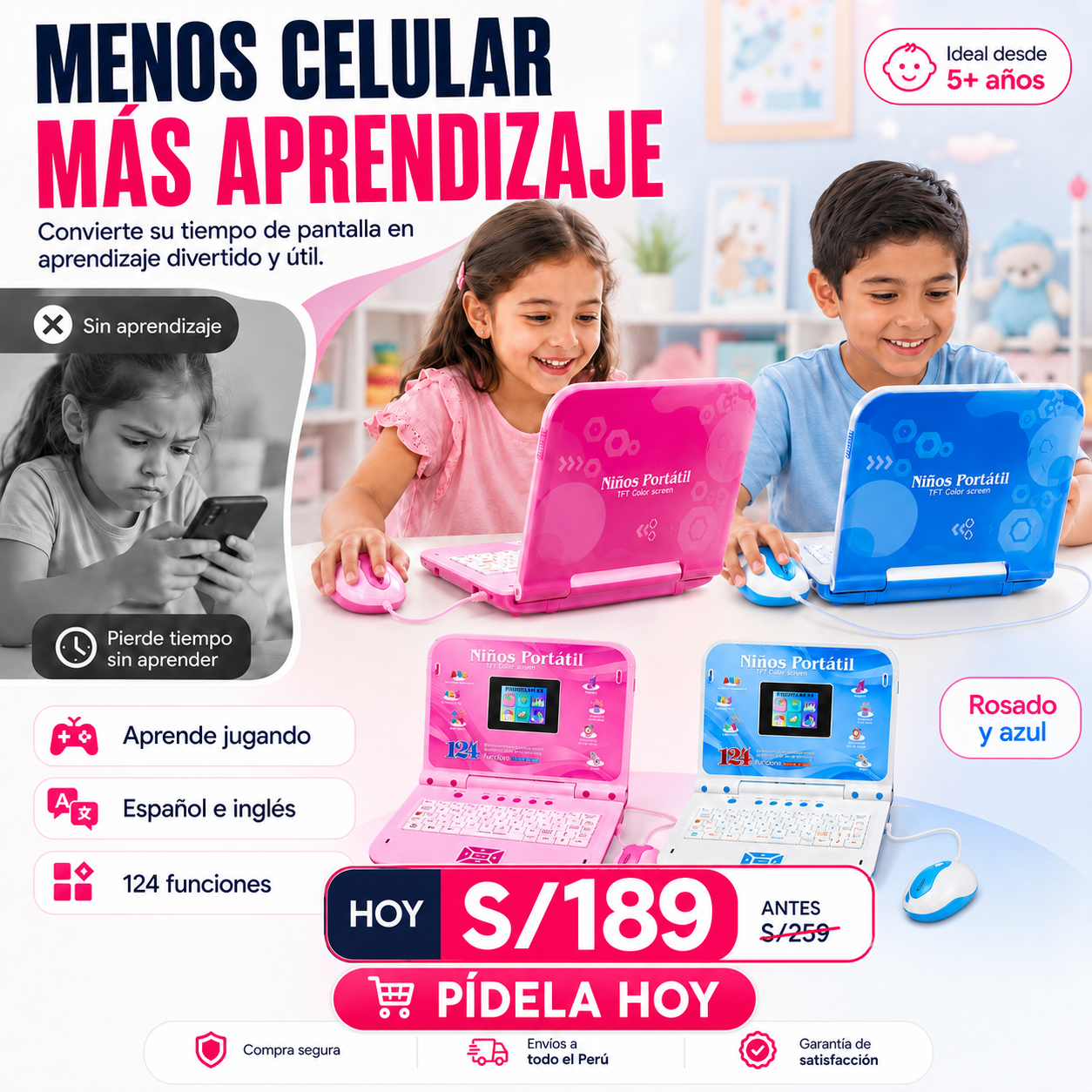 Laptop Educativa con 124 Funciones 🧠